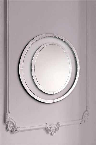 (image for) Laura Ashley Evie Large Round Mirror Clear Frame 100cm